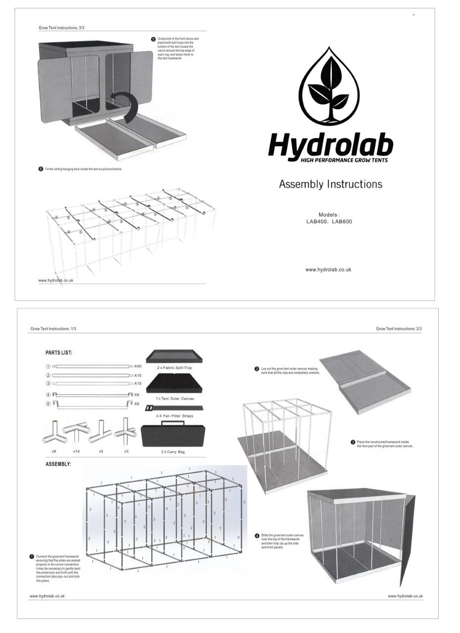 LAB600 Grow Tent (600x300x200cm)